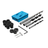 17 pièces 15 degrés trou de poche vis gabarit goujon perceuse ensemble charpentiers kit doutils de joint en bois