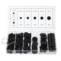 170pcs joint en caoutchouc joint joint pare-feu trou kit de fil électrique set noir assortiment