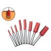1/7/8 pièces 1/4 pouce 6.35mm tige simple / Double lame droite routeur peu fraisage coupe pour bois outil de coupe