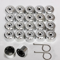 17mm chrome boulons de noix alliage de blocage de la roue couvre bouchons pour VW Golf passat polo