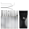 17pcs déverrouiller des outils de pics de serrure a placé des cadenas de pratique transparents dextracteur principa