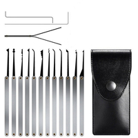 17pcs déverrouiller des outils de pics de serrure a placé des cadenas de pratique transparents dextracteur principa