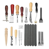 17pcs en cuir Craft Punch outils Kit couture Carve travail couture selle Groover