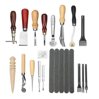 17pcs en cuir Craft Punch outils Kit couture Carve travail couture selle Groover