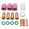 17Pcs WP17 / 18/26 2.4mm 3 / 32inch TIG Stubby gaz lentille en céramique buse & Pyrex Cup Kit