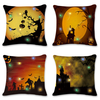18 LED lumières Halloween citrouille housse de coussin carré taie doreiller canapé décor