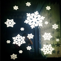18 pièces stéréoscopique blanc mousse flocon de neige fenêtre stickers arbre de noël décoration mur autocollant