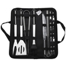 18 pièces vaisselle en acier inoxydable outils de barbecue longue fourchette pince de barbecue brosse en acier bâton pel