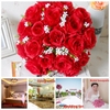 18 Tête / Bouquet 15 Roses De Soie Artificielles Fleurs De Mariée Fournitures De Décoration De Mariage À La M