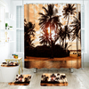 180 * 180cm Tropical Design Salle De Bains Rideau De Douche 3pcs Tapis Salle De Bains Tapis De Bain Ensemble