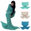 180 cm Super Soft couverture de queue de sirène au crochet tricot enfants et canapé adulte sac de couchage
