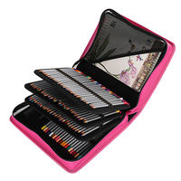 180 emplacements sac à crayons sac à crayons sac de grande capacité en cuir PU zippé avec sangle amovible fournitures fi