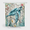 180 x 180 cm tortues / baleine motif imprimé rideau de douche rideaux décoratifs de salle de bain imperméables avec 12 c