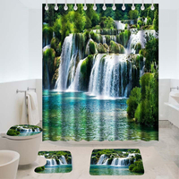 180 x180cm rideau de douche tapis antidérapants tapis de bain salle de bain style cascade