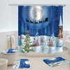 180x180 cadeaux de style de Noël 4 rideau de douche PCS ensemble rideau de salle de bain imperméable