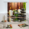 180x180 cm étanche salle de bain bambou pierre bougie rideau de douche toilette couverture tapis tapis antidérapant ense