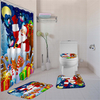 180X180 rideau de douche de cadeaux de Noël du père noël avec les crochets imperméable à leau tapis ensemble