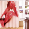180x180cm 3D Sexy lèvres rouges étanche rideau de douche décor de salle de bain avec 12 crochets