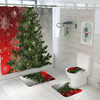 180x180CM arbre de noël rideau de douche ensemble tapis antidérapants couvercle de toilette couverture tapis de bain ens