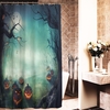 180x180cm Halloween citrouille monstre polyester rideau de douche décor de salle de bain avec 12 crochets