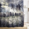 180x180cm Halloween maison hantée rideau de douche polyester salle de bain décor avec 12 crochets