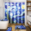 180x180cm La Nuit Étoilée Salle De Bains Motif Toilettes De Douche Rideaux Toliet 12 Crochets