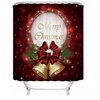 180x180CM Polyester Red Bow Bells Rideau de douche Rideau de bain imperméable