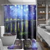180x180cm Rhône Rivière Nuit Salle De Bains Rideaux De Douche Couvercle Toilette Couverture Tapis Tapis Ensemble