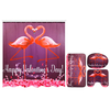 180x180cm Rideaux de douche Flamingo Saint Valentin pour la salle de bains Tapis Toliet Tapis + crochet
