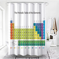 180x180cm Tableau périodique des éléments Rideau de douche Salle de bain étanche Chimie Suspendue Deocr