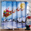 180x180cm noël rideaux de douche de salle de bains de père Noël renne avec 12 crochets