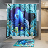 180x180cm rideau de douche imperméable Blue Sea Deep Sea Deep avec 12 crochets