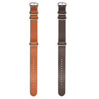 18/20 / 22mm Kraft Layer Strap Montre en cuir dacier inoxydable sonne Montre Bande