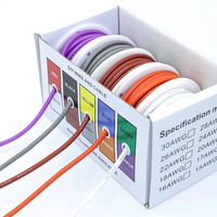 18/20/22/24AWG 5 Colors Mix Box Super Soft Silicone Wire 5M/roll Heat Resistant Flexible Tinned Copper Stranded Cable 5-