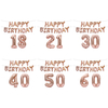 18/21/30/40/50 / 60e Or Rose Joyeux Anniversaire Ballon Aluminium Bannière Kit Décorations De Fête