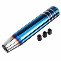 18cm en aluminium universel de voiture pommeau de levier de vitesse levier de vitesse manuel Long avec adaptateur 8mm 10