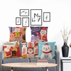 18  housse de coussin en lin coton taie doreiller de Noël joyeux noël décoration