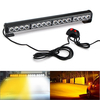 18Inch 16LED Emergency Traffic Advisor Flash Strobe Light Bar Warning Lamp White + Amber Color with Switch