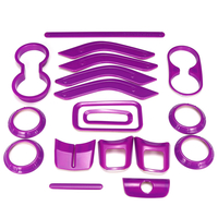 18pcs accessoires de bande de garniture de bâti de voiture pourpre pour Jeep JK JKU 4door 2011-2017