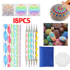 18pcs plastique blanc mandala peinture plateau ajouré peinture modèle outil kit