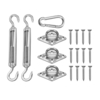 18pcs rhombus pad œil tourniquet mousqueton crochet auto-taraudage vis accessoires pour triangle voile ombre