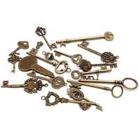18pcs touche beaucoup pendentif antique serrure arc cardiaque vieux squelette look vintage
