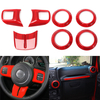 18pcs voiture rouge vert ABS intérieur décoratif Trim Kit pour Wrangler 2011-2017