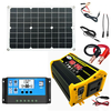 18W 12V Solar Panel Solar Power System Portable 4000W Power Inverter With 2 USB Ports 30A Solar Charge Controller LED Sc