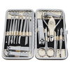 19 pièces coupe-ongles en acier inoxydable pédicure ensemble de manucure nettoyant kit de toilettage cuticule