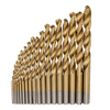 19 pièces HSS 1-10mm foret hélico dal revêtu de titane ensemble foret hélico dal à tige droite pour le forage du bois en