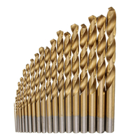 19 pièces HSS 1-10mm foret hélico dal revêtu de titane ensemble foret hélico dal à tige droite pour le forage du bois en