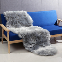 190 * 70 cm rectangle en peau de mouton tapis laine artificielle Soft pour chaise canapé chambre tapis de sol