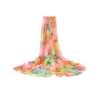 196 * 150CM Femmes Soie Imprimé Floral Soft Longue Serviette De Plage Été Écran Solaire Visière Châle