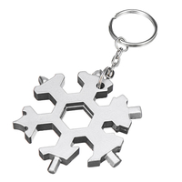 19 en 1 multi-outil portable forme flocon de neige porte-clés tournevis de poche